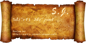 Sárfi József névjegykártya