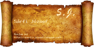 Sárfi József névjegykártya