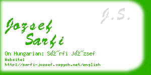 jozsef sarfi business card